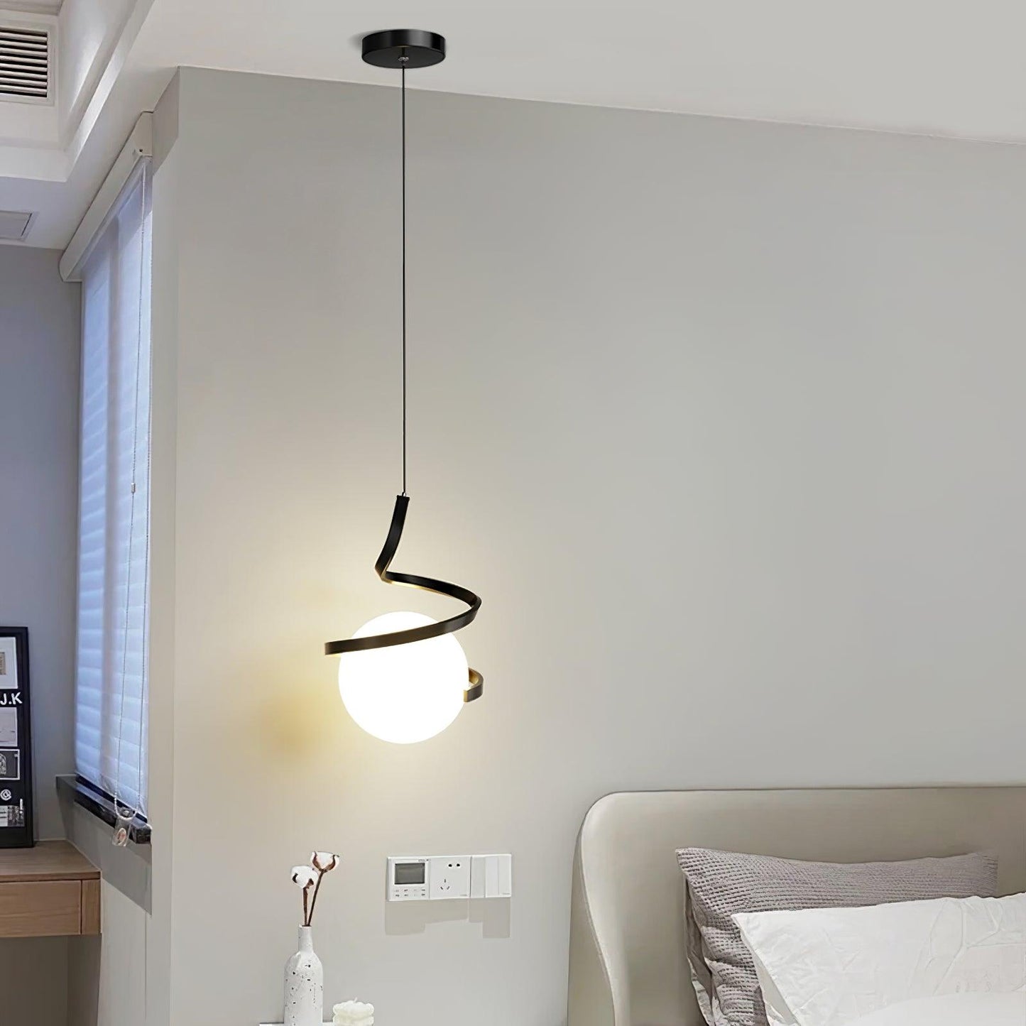 Spiral Glass Ball Pendant Light