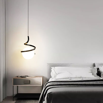 Spiral Glass Ball Pendant Light