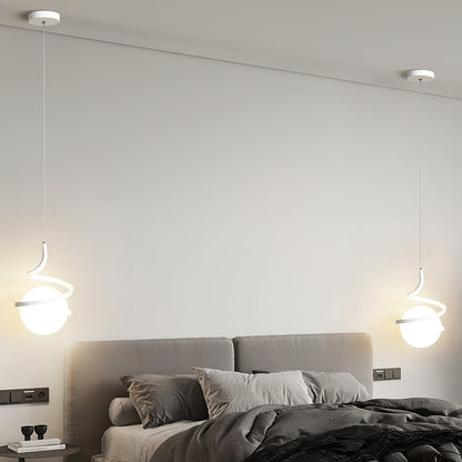 Spiral Glass Ball Pendant Light