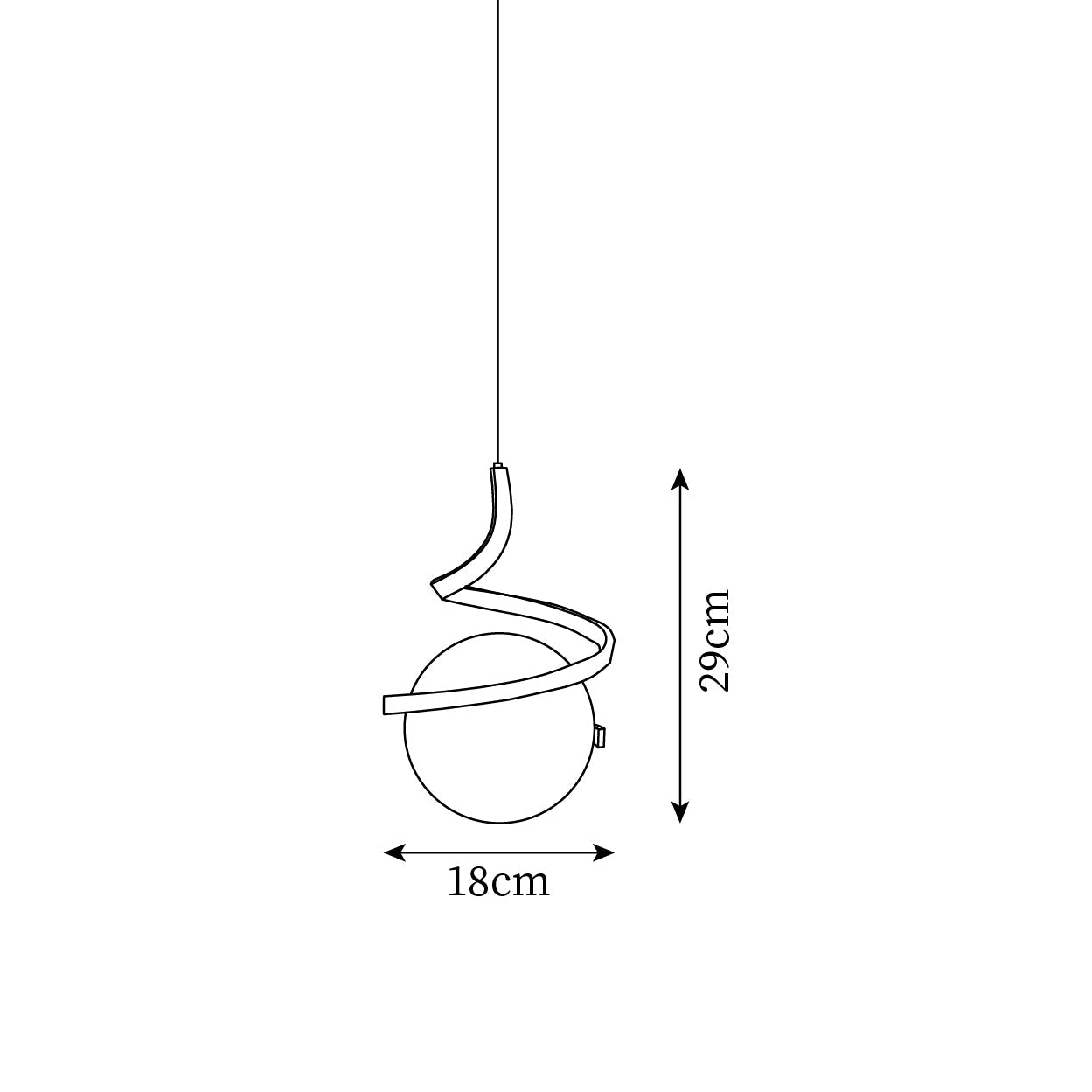 Spiral Glass Ball Pendant Light