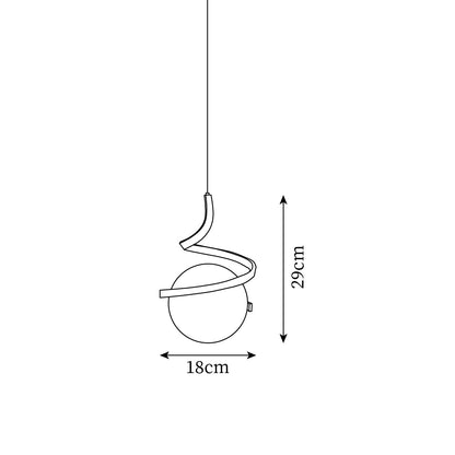 Spiral Glass Ball Pendant Light