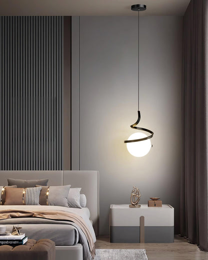 Spiral Glass Ball Pendant Light