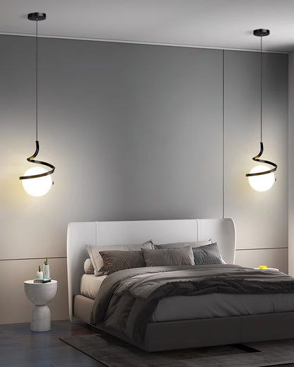 Spiral Glass Ball Pendant Light