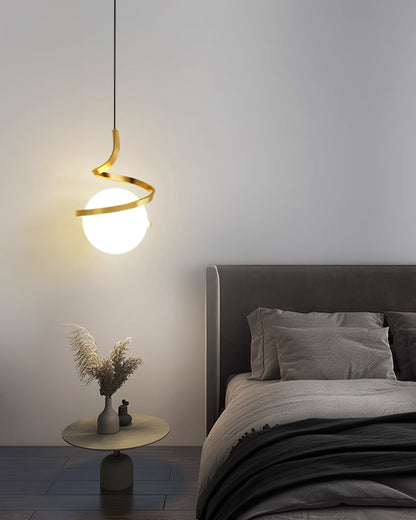 Spiral Glass Ball Pendant Light