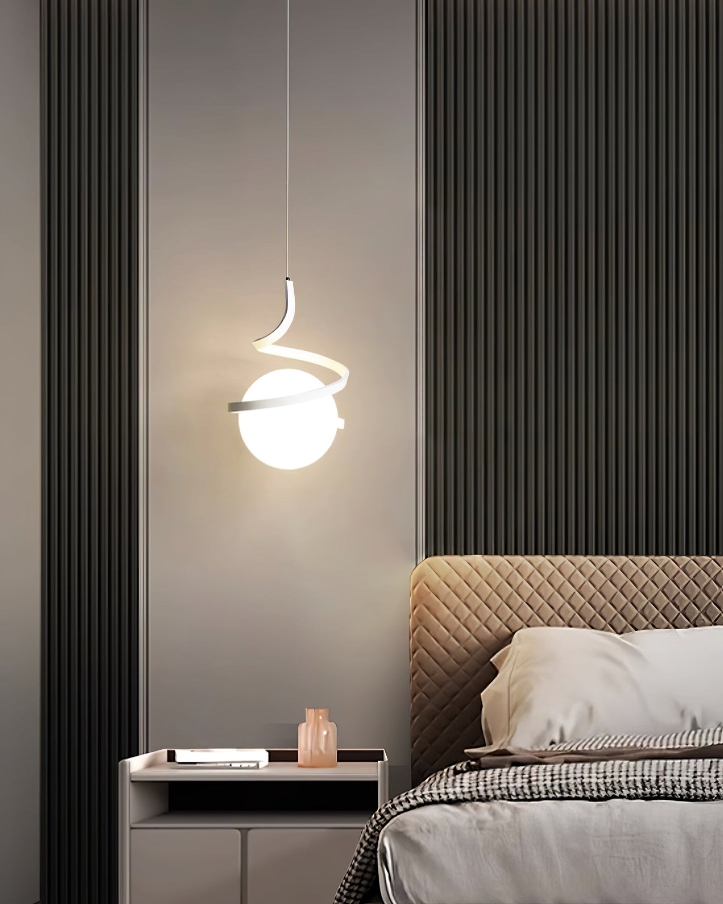 Spiral Glass Ball Pendant Light