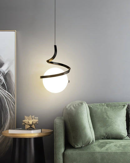 Spiral Glass Ball Pendant Light