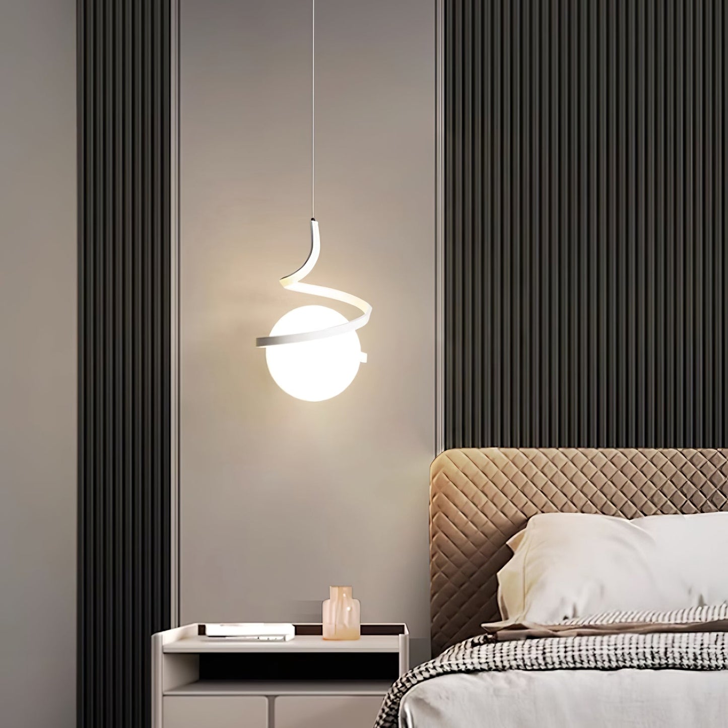 Spiral Glass Ball Pendant Light