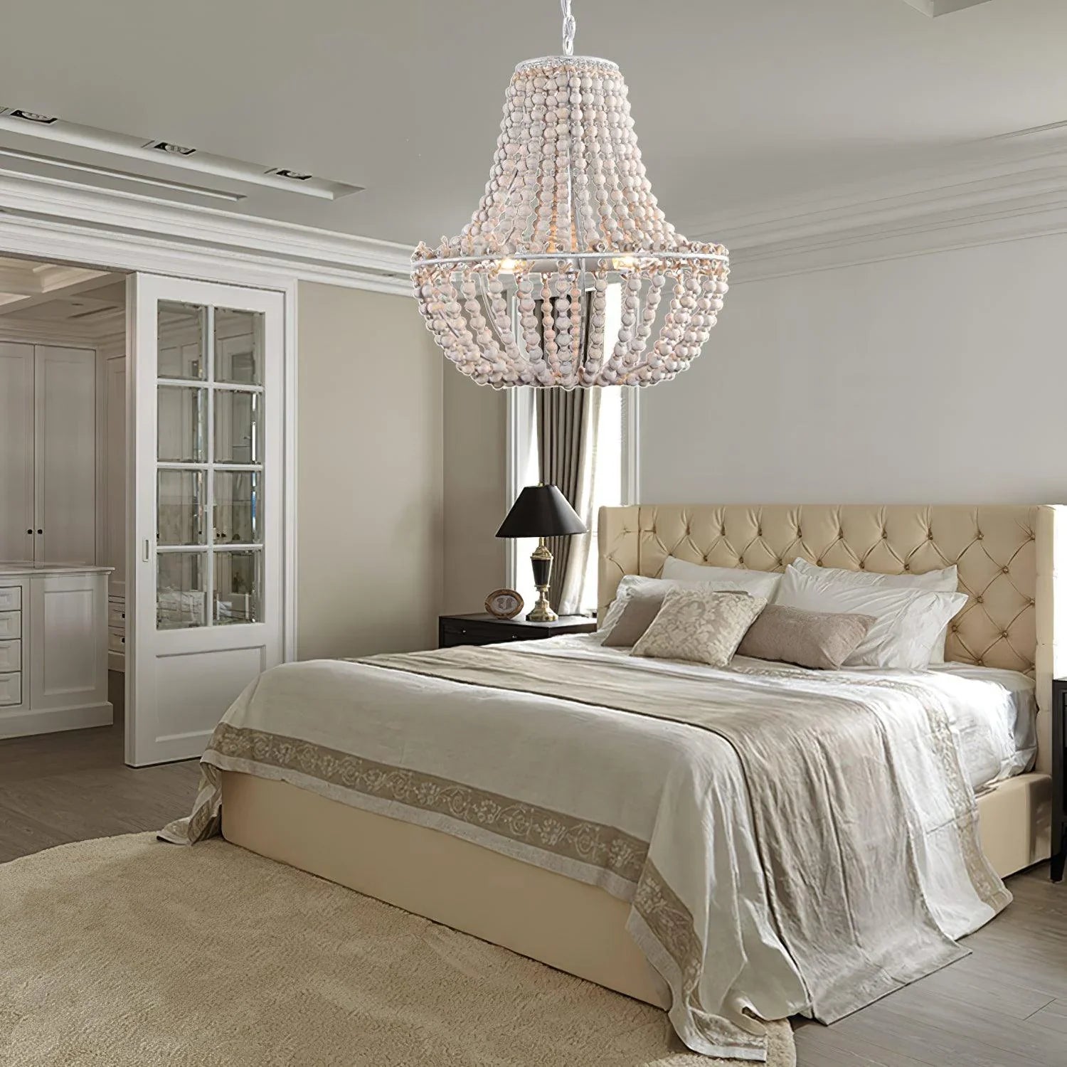 Wood Bead Chandelier - Loonglight