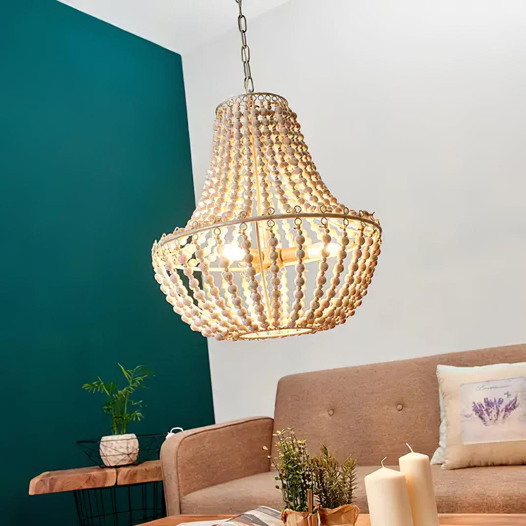 Wood Bead Chandelier - Loonglight
