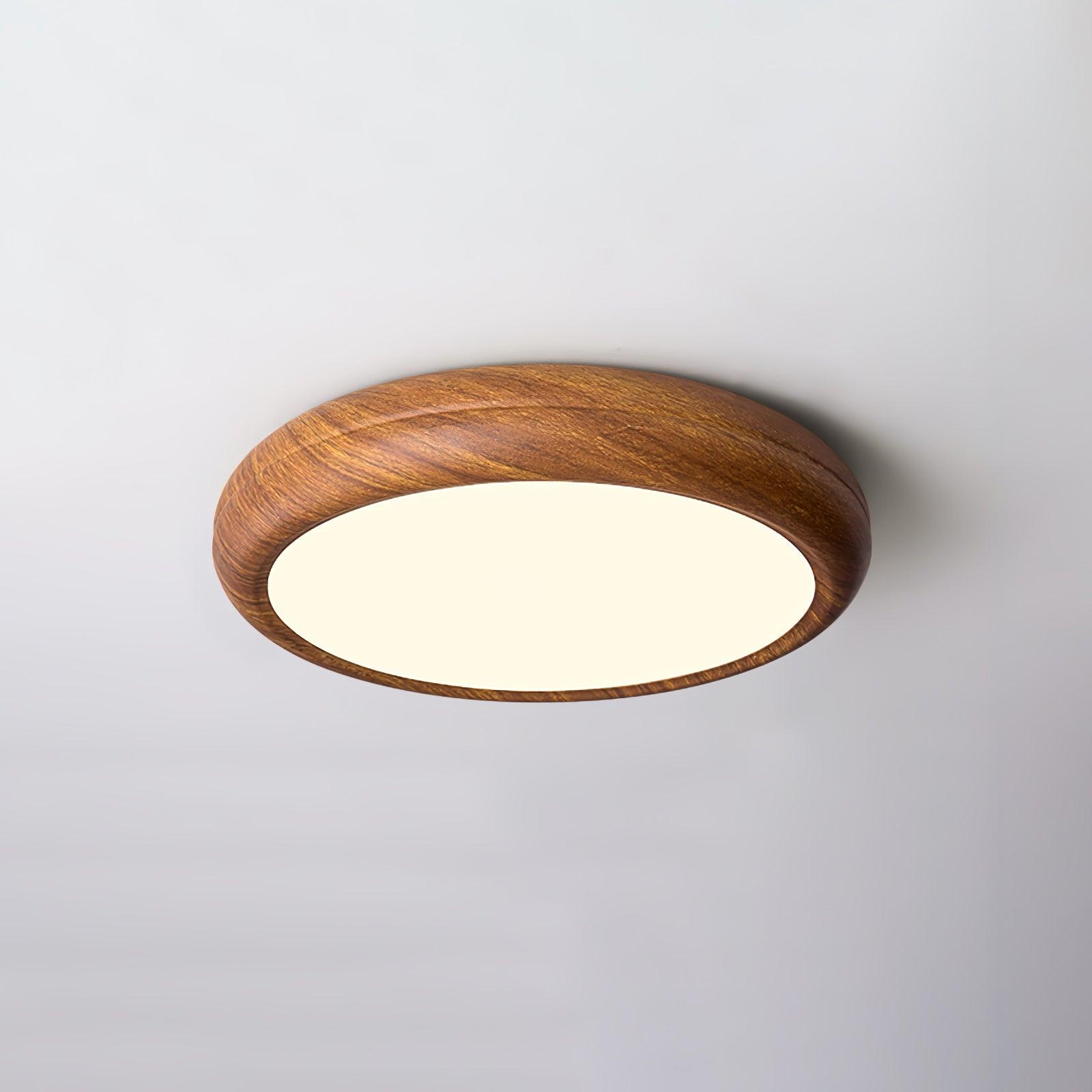 Wood Grain Round Ceiling Lamp - Loonglight