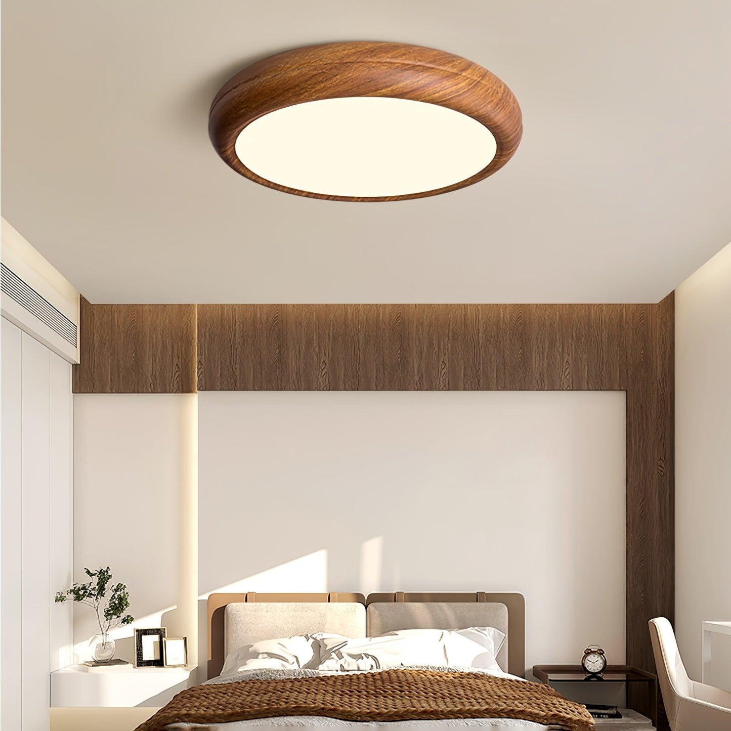 Wood Grain Round Ceiling Lamp - Loonglight