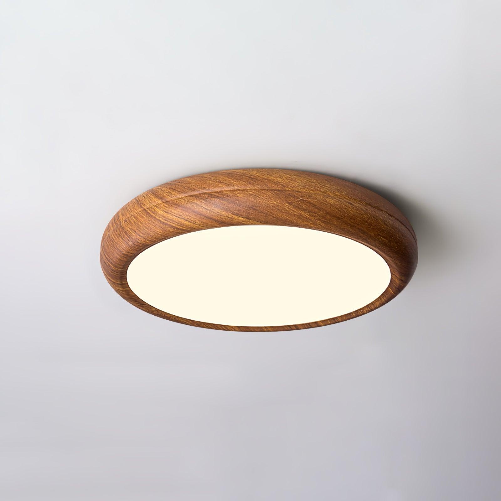 Wood Grain Round Ceiling Lamp - Loonglight