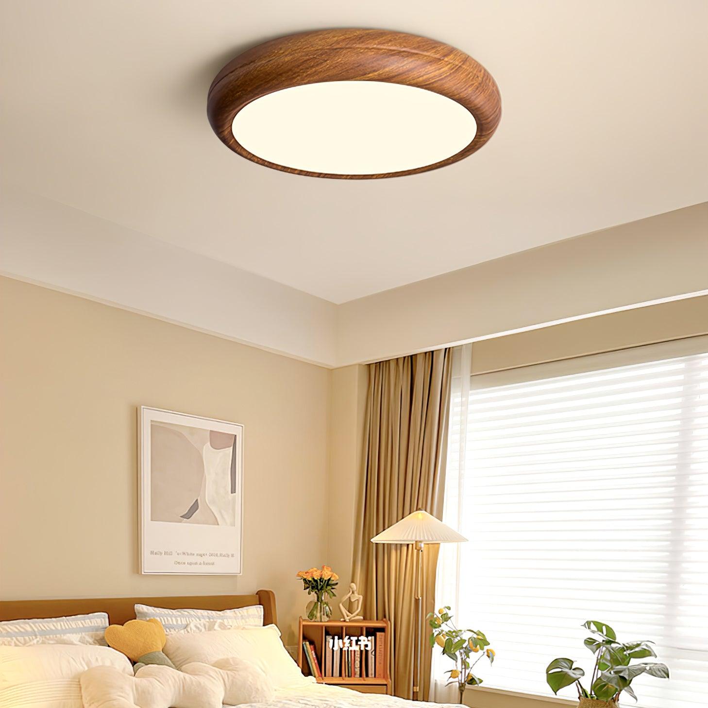 Wood Grain Round Ceiling Lamp - Loonglight