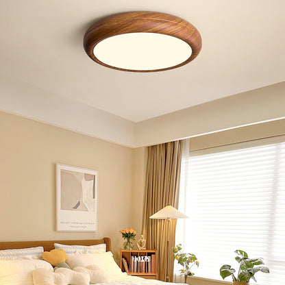 Wood Grain Round Ceiling Lamp - Loonglight