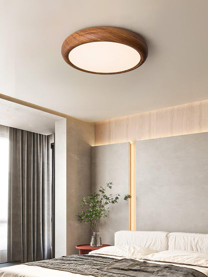 Wood Grain Round Ceiling Lamp - Loonglight