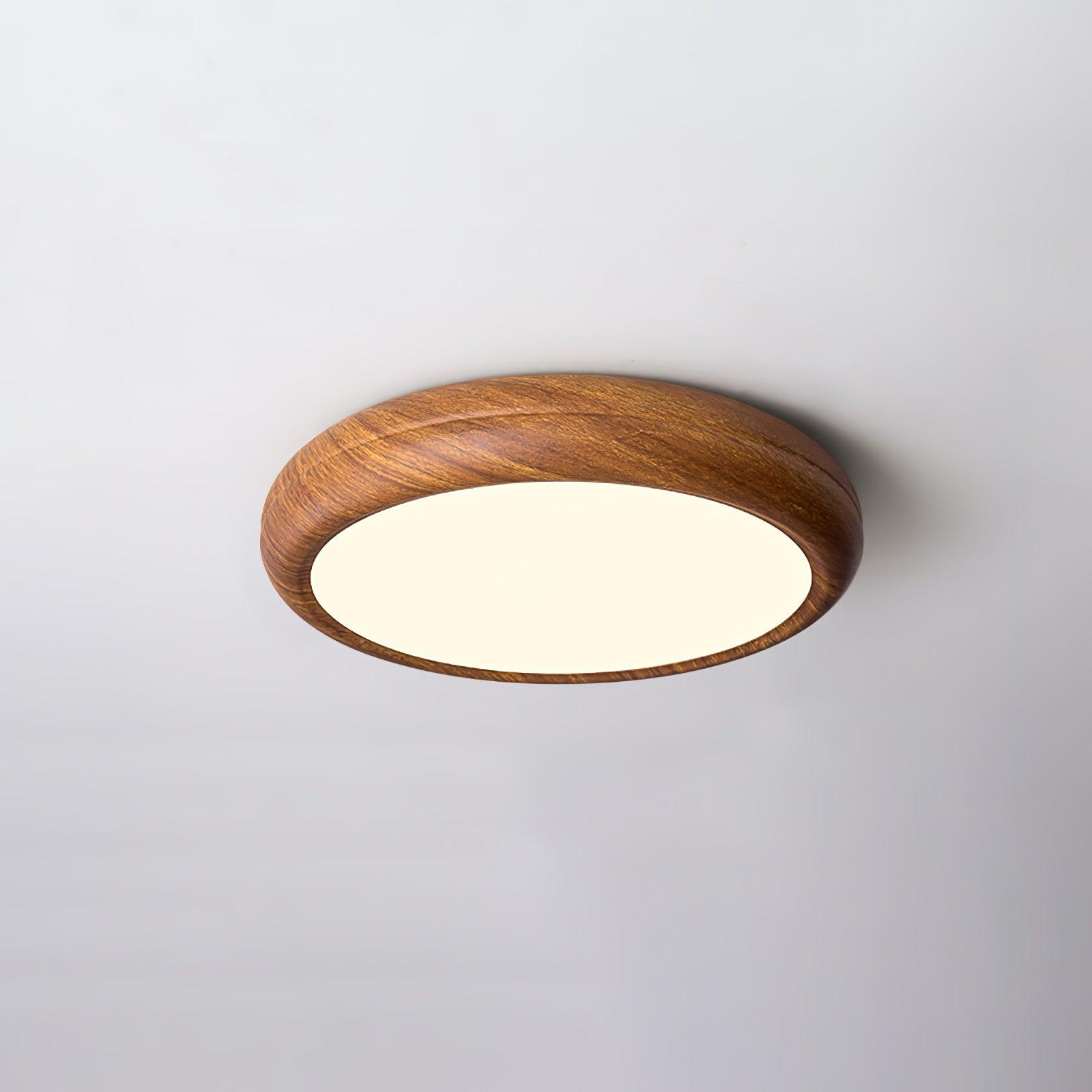 Wood Grain Round Ceiling Lamp - Loonglight