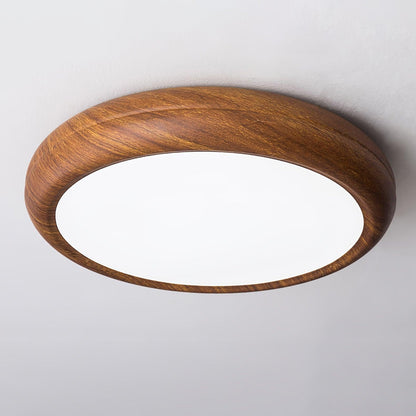 Wood Grain Round Ceiling Lamp - Loonglight