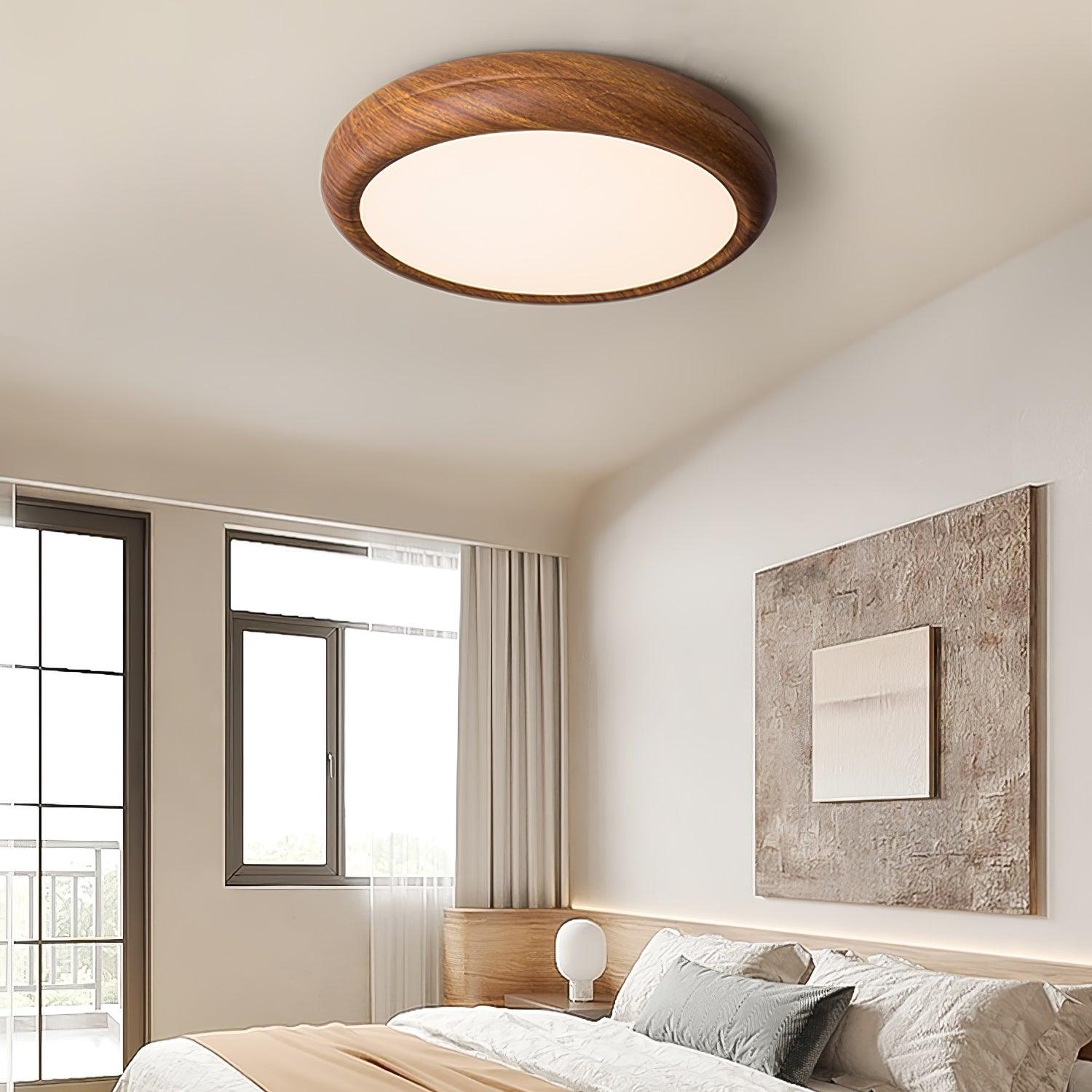 Wood Grain Round Ceiling Lamp - Loonglight