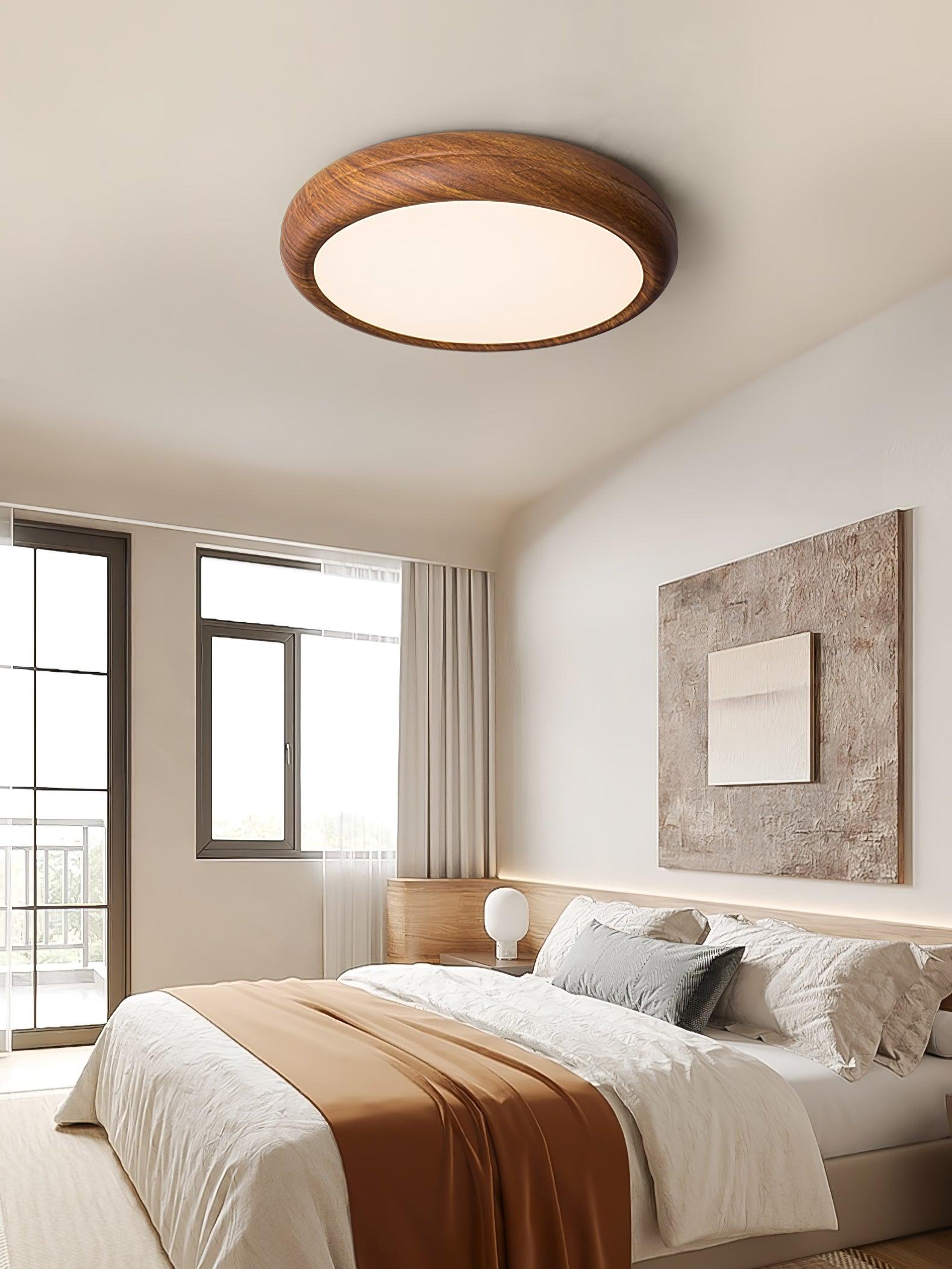 Wood Grain Round Ceiling Lamp - Loonglight