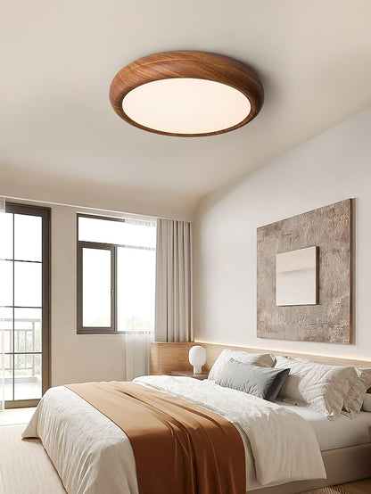 Wood Grain Round Ceiling Lamp - Loonglight