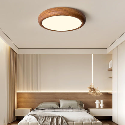 Wood Grain Round Ceiling Lamp - Loonglight