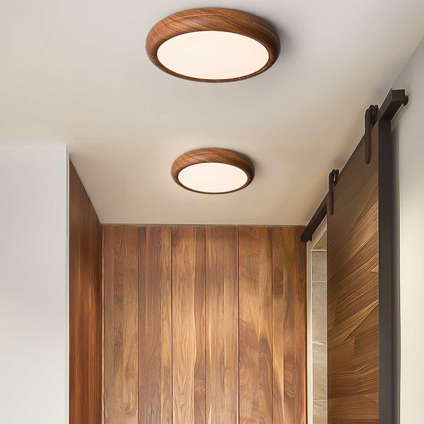 Wood Grain Round Ceiling Lamp - Loonglight