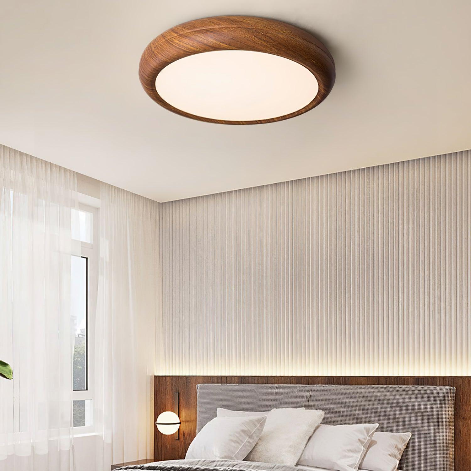 Wood Grain Round Ceiling Lamp - Loonglight