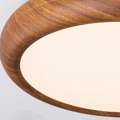 Wood Grain Round Ceiling Lamp - Loonglight