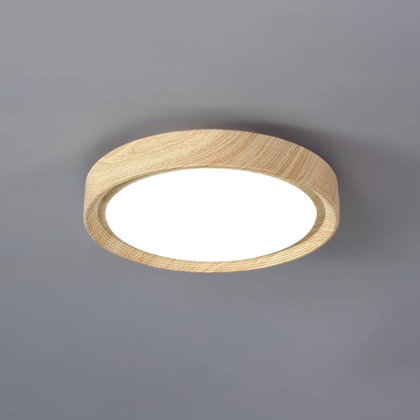 Wood Grain Round Ceiling Lamp - Loonglight
