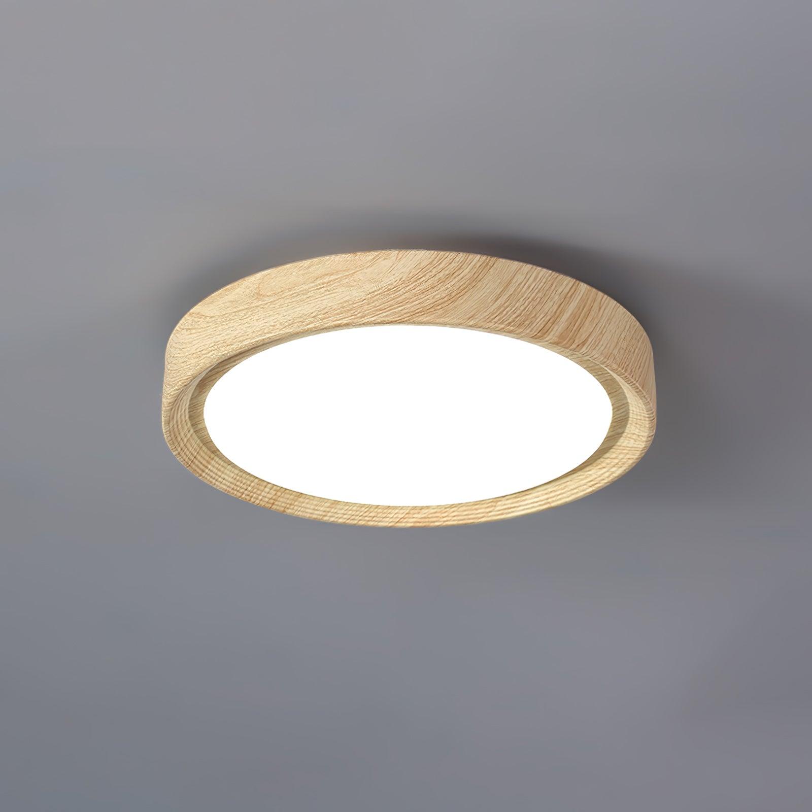 Wood Grain Round Ceiling Lamp - Loonglight