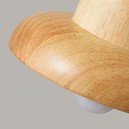 Wood Hat Pendant Lamp - Loonglight