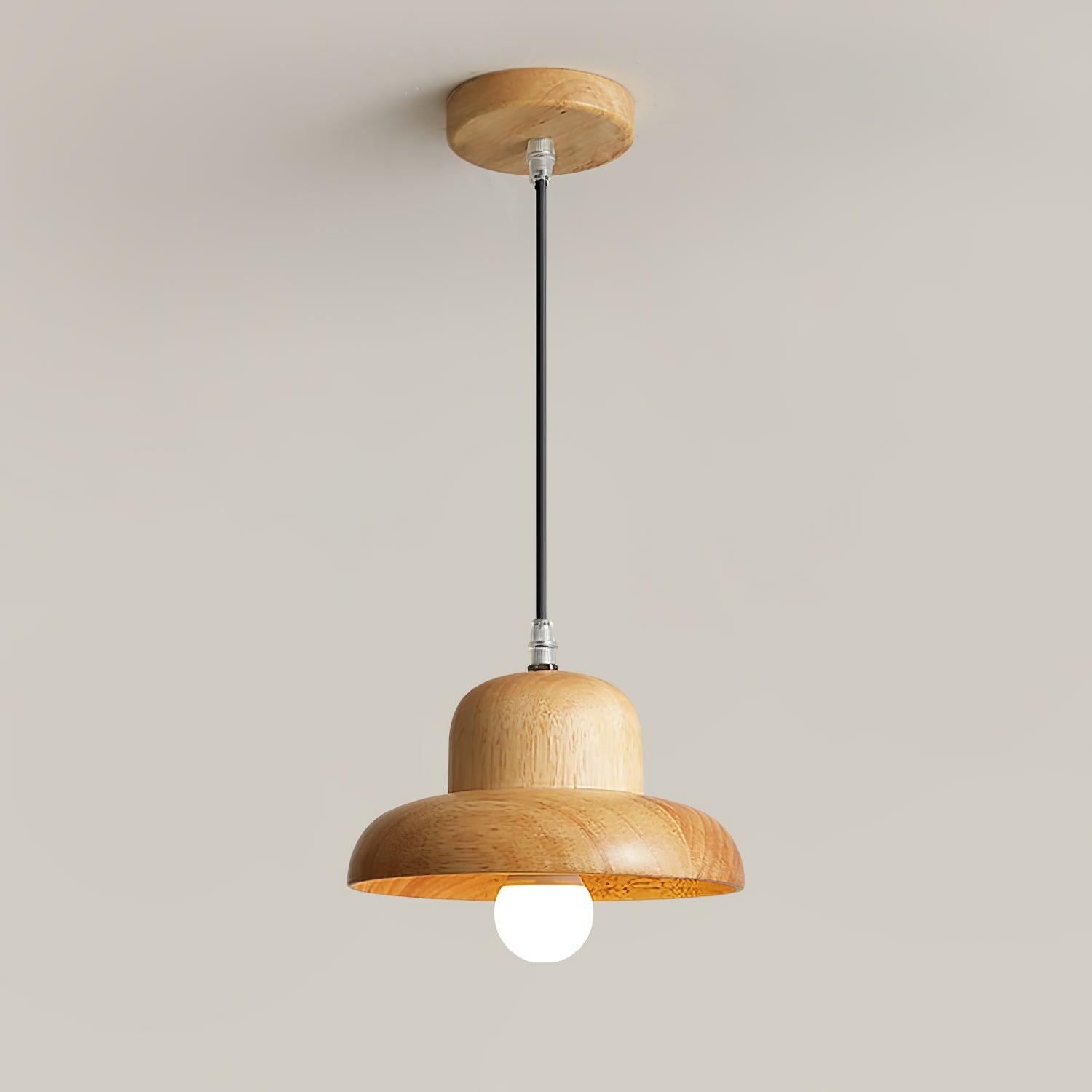 Wood Hat Pendant Lamp - Loonglight
