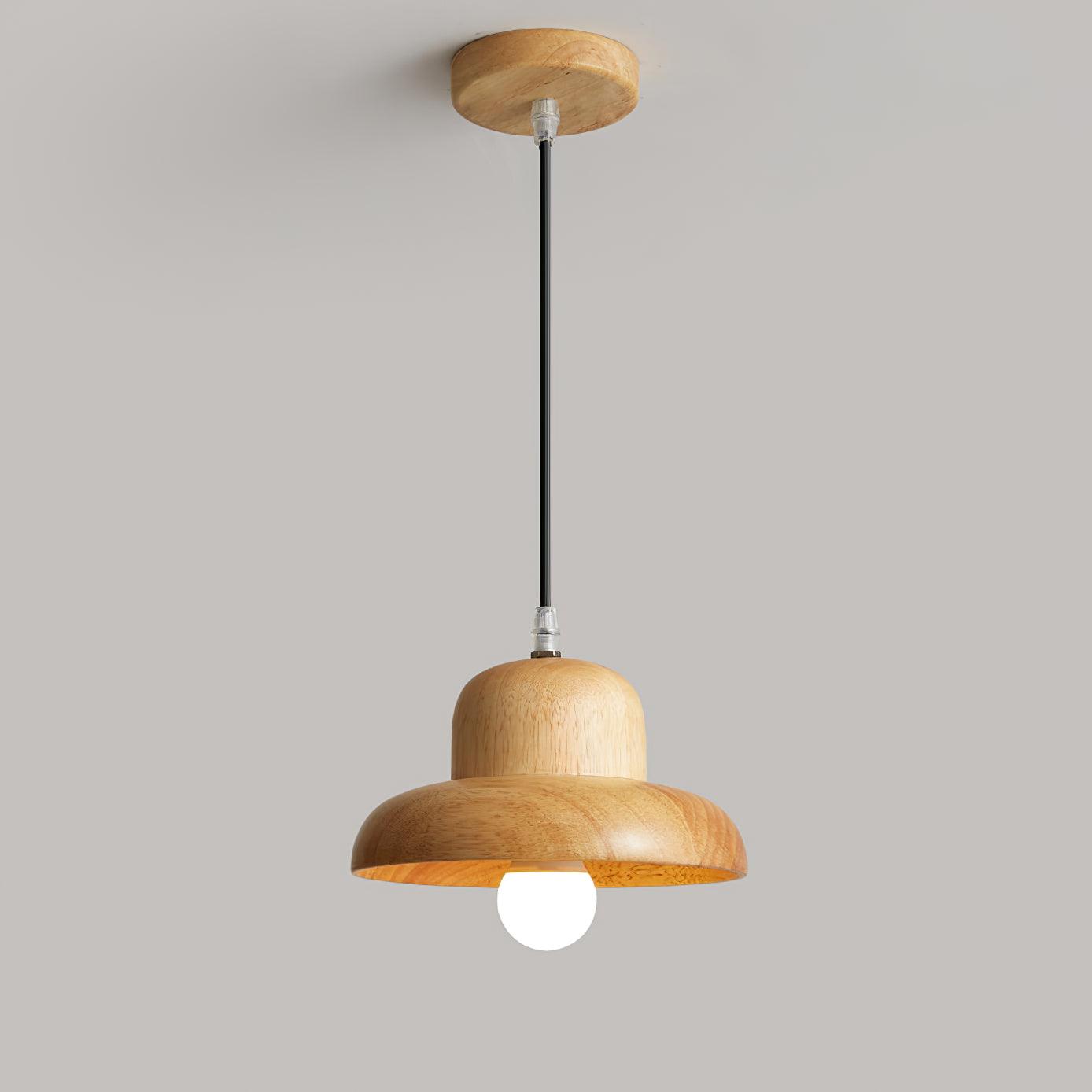 Wood Hat Pendant Lamp - Loonglight
