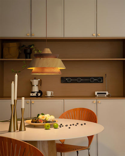 Karwe Wood Pendant Light - Loonglight