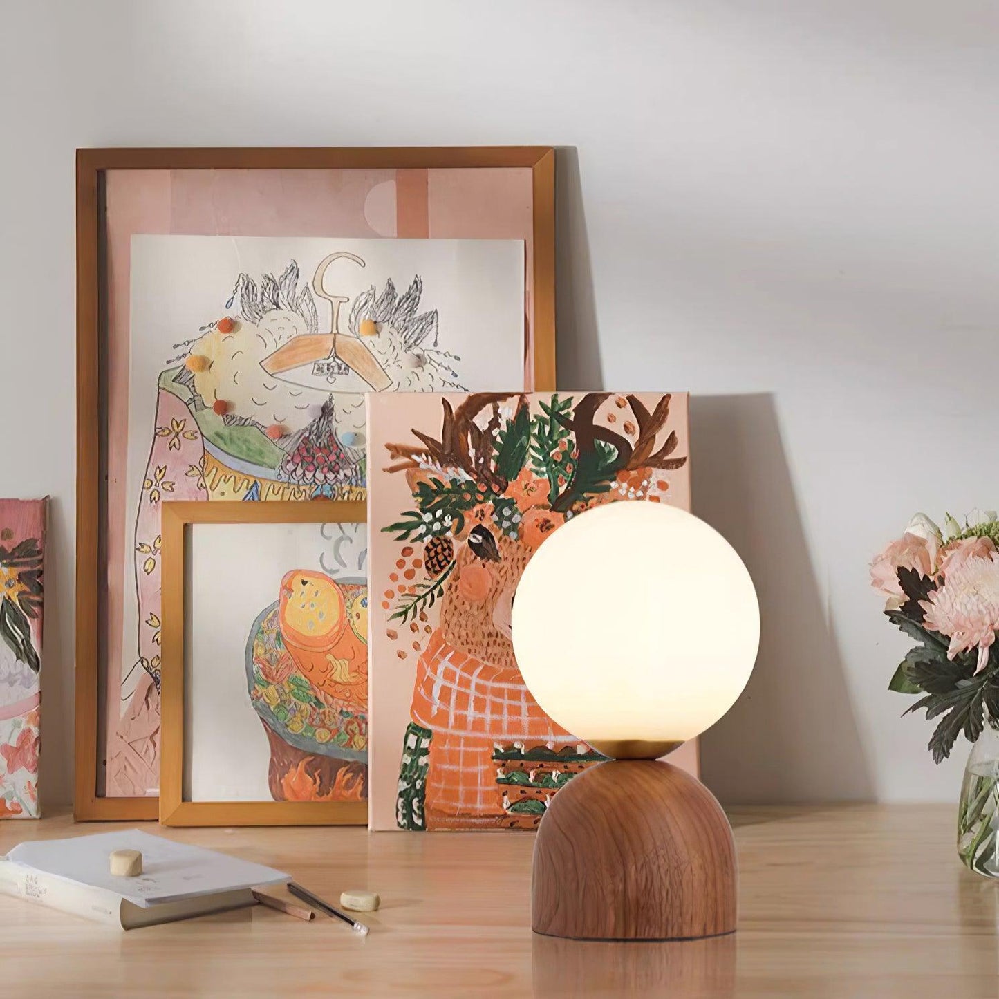 Wood Knuckle Table Lamp - Loonglight