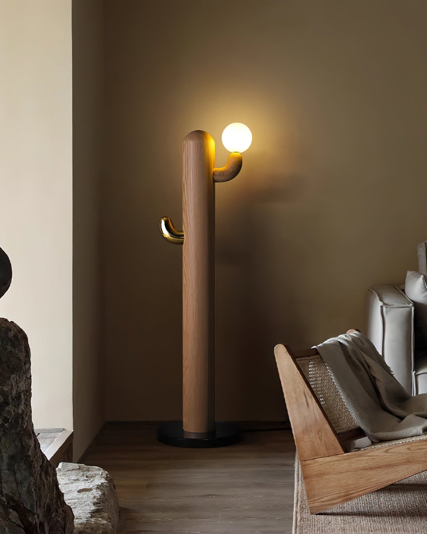 Wooden Cactus Floor Lamp - Loonglight