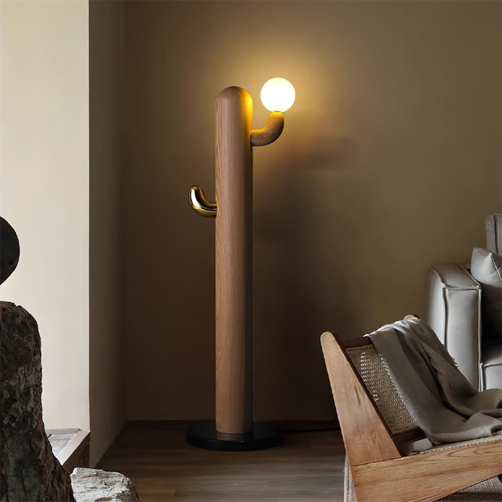 Wooden Cactus Floor Lamp - Loonglight