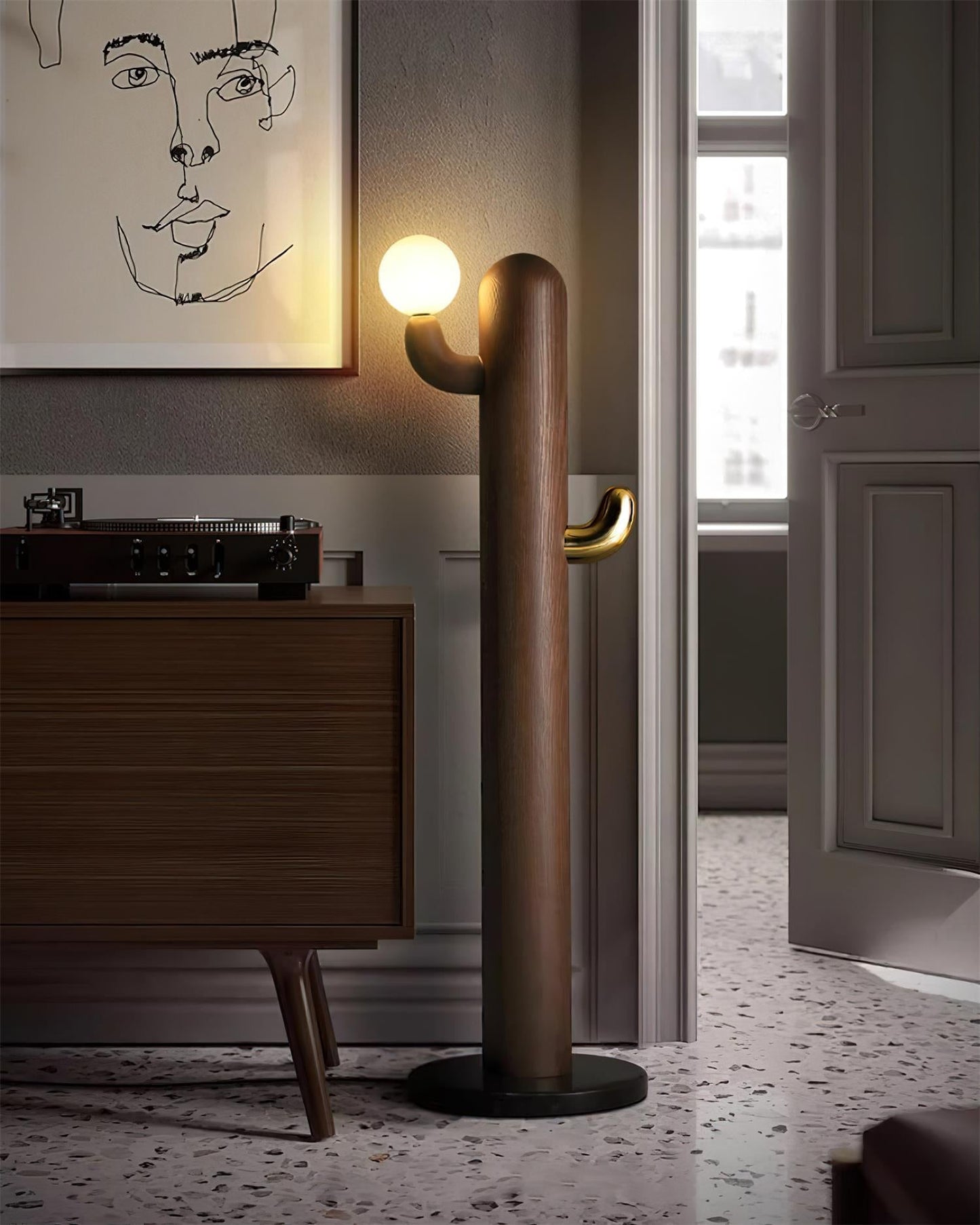 Wooden Cactus Floor Lamp - Loonglight