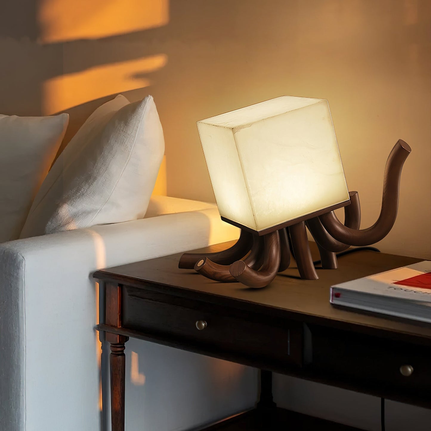 Wooden Octopus Table Lamp - Loonglight