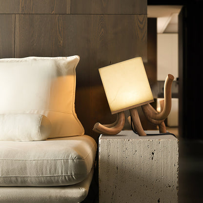 Wooden Octopus Table Lamp - Loonglight