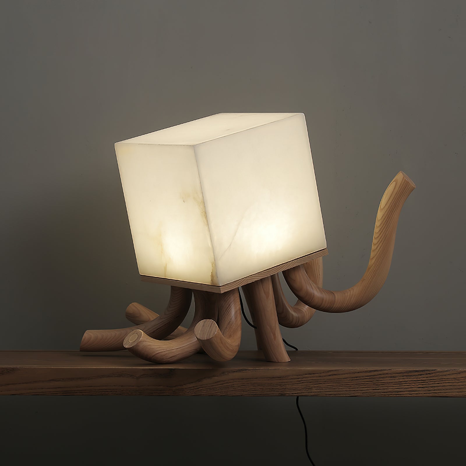 Wooden Octopus Table Lamp - Loonglight