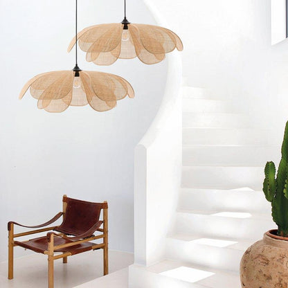 modern Rattan Petals Pendant Light