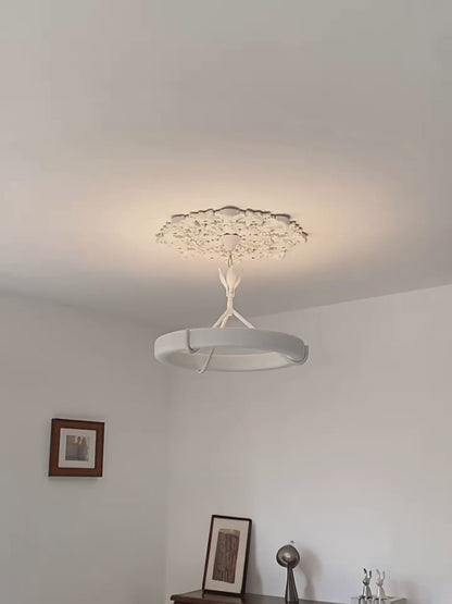French White Plaster Chandelier