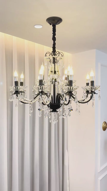 Versailles Classic Black Crystal Chandelier